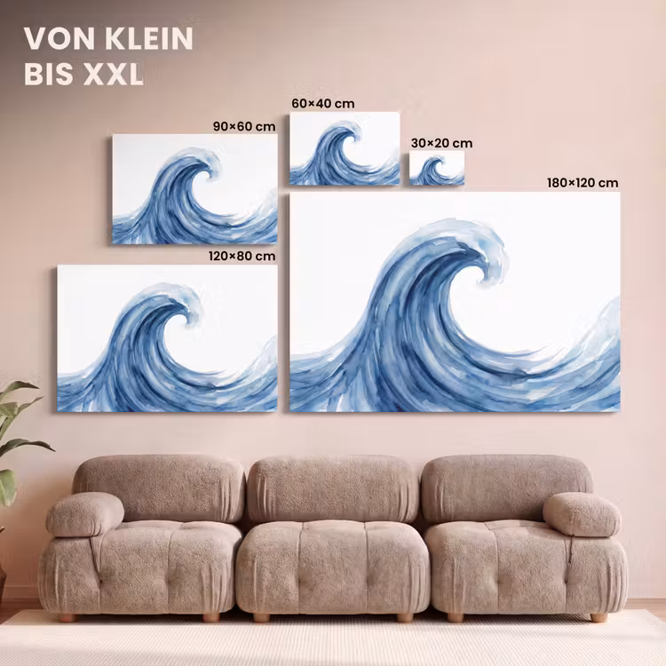 Water - Beweging - Natuur - Modern - Blauw canvas 2cm klein -Xsfeer8_DE