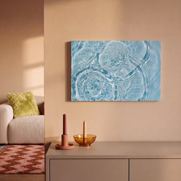Water - Blauw - bubbels canvas 2cm klein -sfeer1