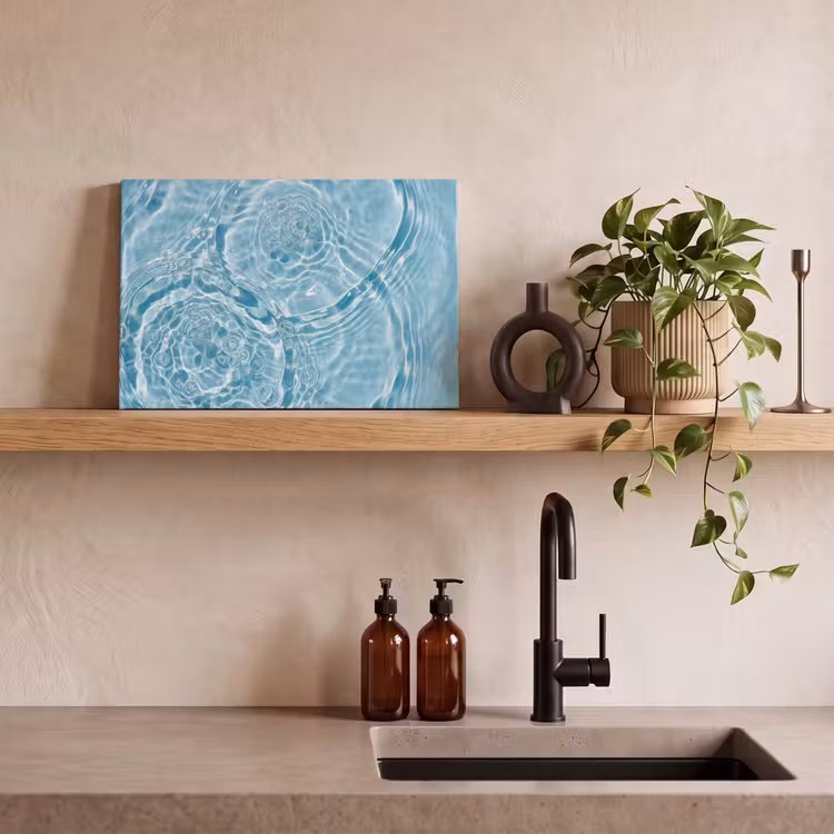 Water - Blauw - bubbels canvas 2cm klein -sfeer6