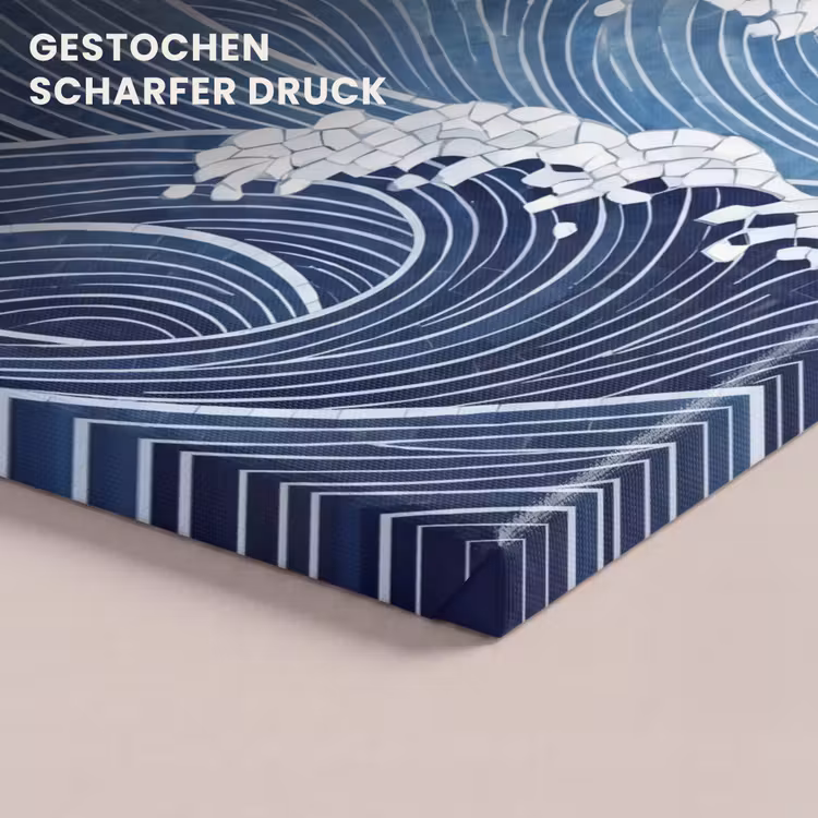 Water - Mozaïek - Landschap - Modern - Blauw canvas 2cm klein -closeup_print_DE