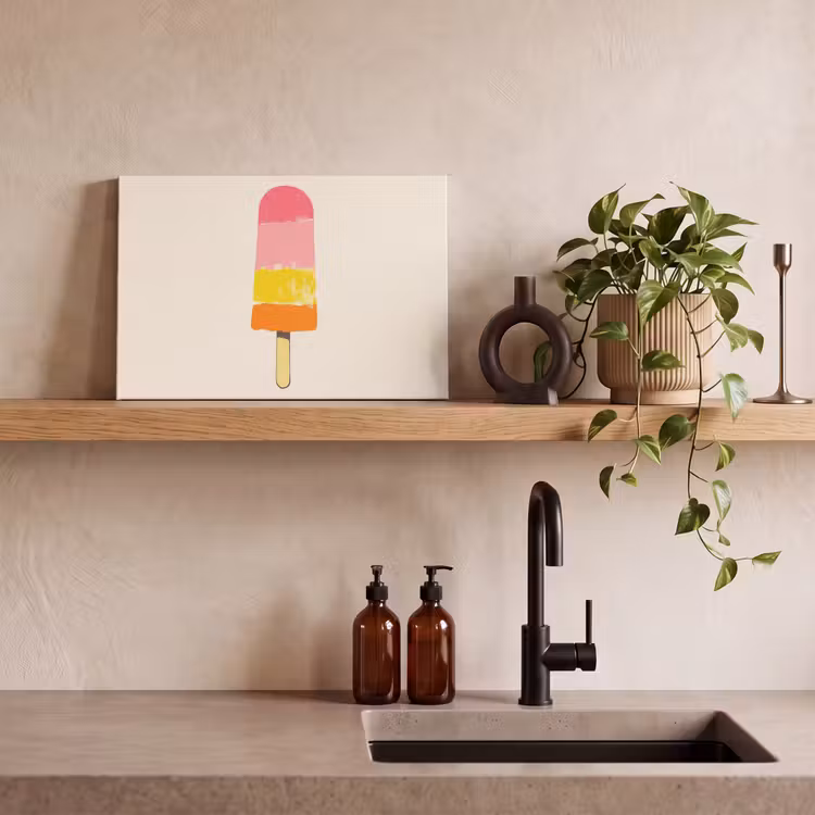 Waterijsje - Retro - Stokje - Roze canvas 2cm klein -sfeer3