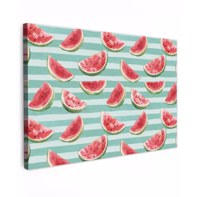 Watermeloen - Strepen - Groen canvas 2cm klein 34 -z3d