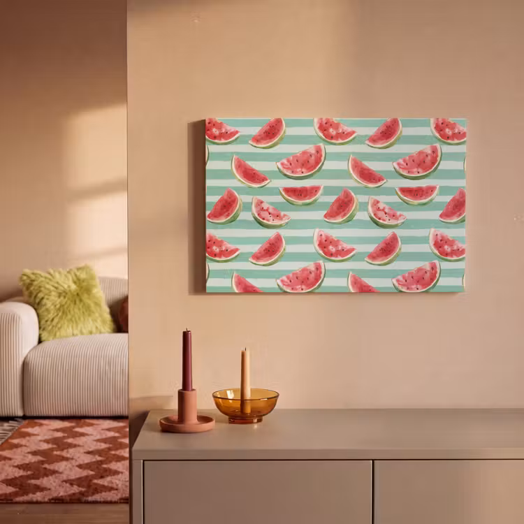 Watermeloen - Strepen - Groen canvas 2cm klein 34 -sfeer1