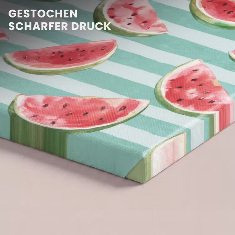 Watermeloen - Strepen - Groen canvas 2cm klein 34 -uniquesellingpoint_afwerking-onlywow_DE