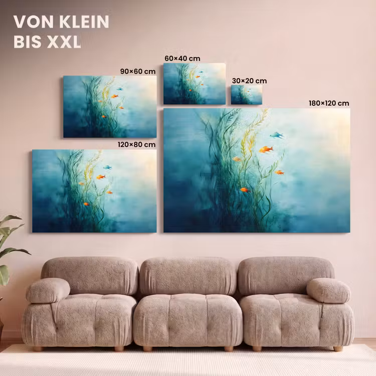 Waterplanten - Vissen - Kleurrijk - Water canvas 2cm klein -Xsfeer8_DE