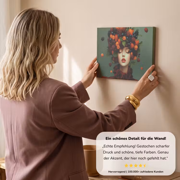 Vrouw - Aardbeien - Frambozen - Bramen - Bessen canvas 2cm klein -Xsfeer7_DE