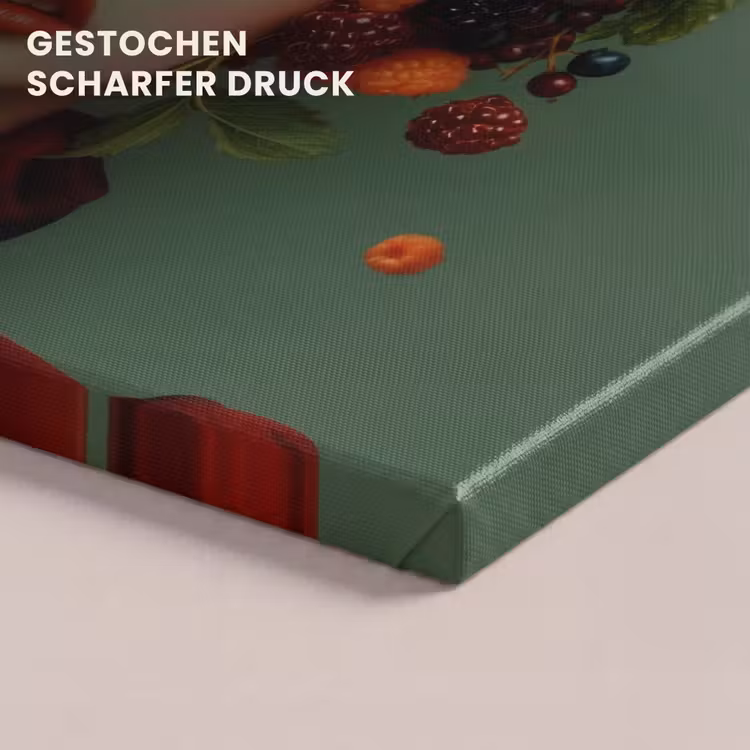 Vrouw - Aardbeien - Frambozen - Bramen - Bessen canvas 2cm klein -closeup_print_DE