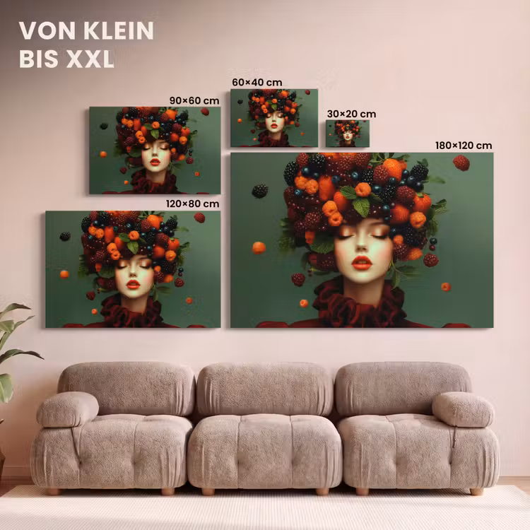 Vrouw - Aardbeien - Frambozen - Bramen - Bessen canvas 2cm klein -Xsfeer8_DE