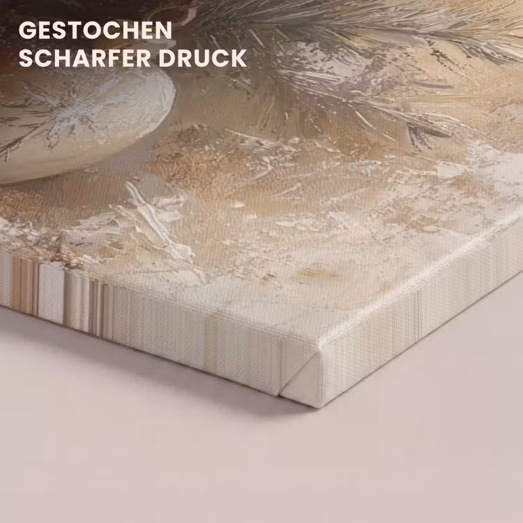 Kerst - Kerstballen - Beige - Goud canvas 2cm klein -uniquesellingpoint_afwerking-onlywow_DE