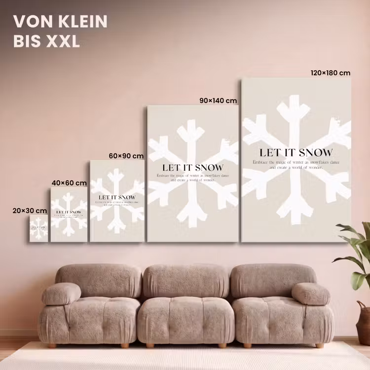 Kerst - Let it snow - Sneeuwvlok - Winter - Quotes canvas 2cm klein -Xsfeer8_DE