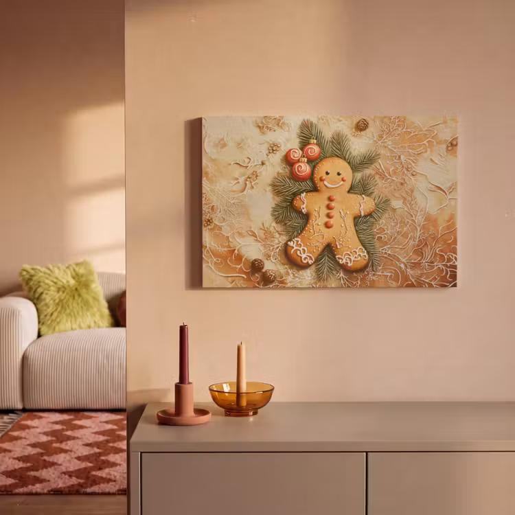 Kerstmis - Koekje - Poppetje - Speculaas canvas 2cm klein -sfeer1