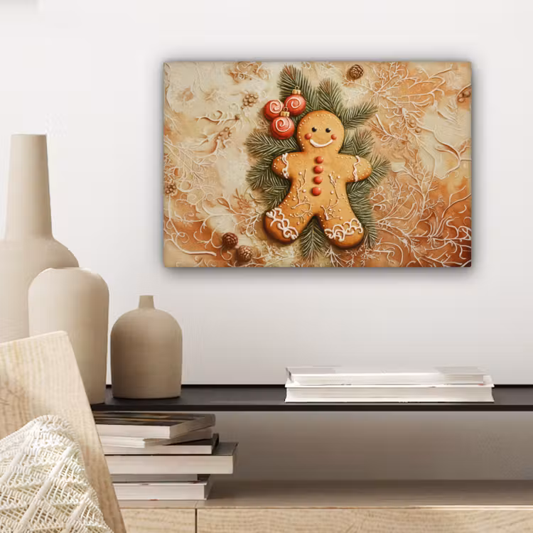 Kerstmis - Koekje - Poppetje - Speculaas canvas 2cm klein -sfeer6