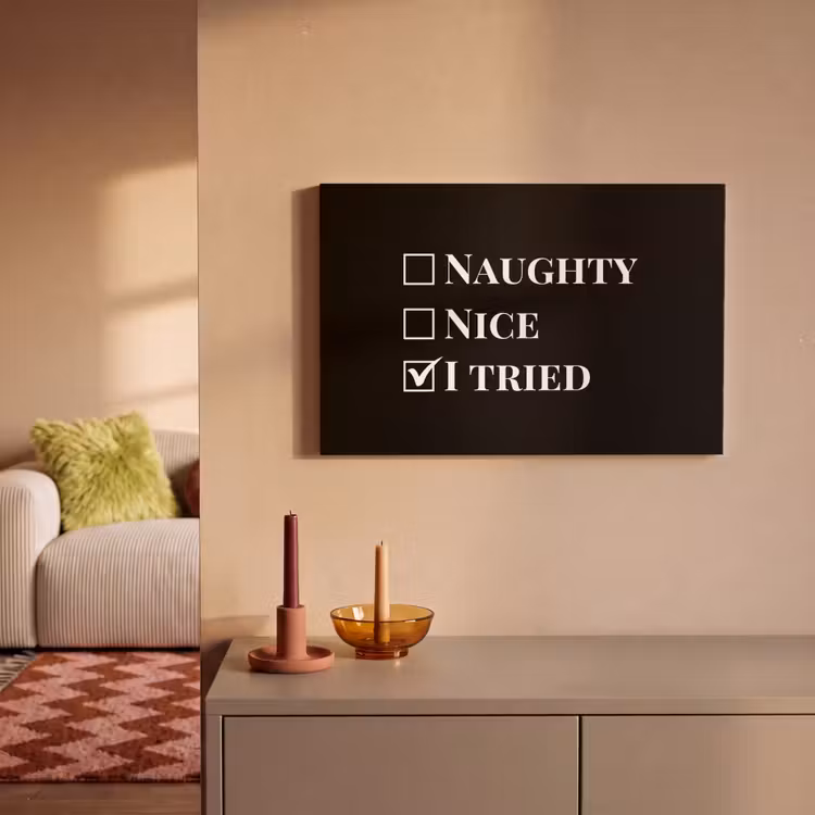 Kerst - Zwart - Wit - Quote - Grappig canvas 2cm klein -sfeer1