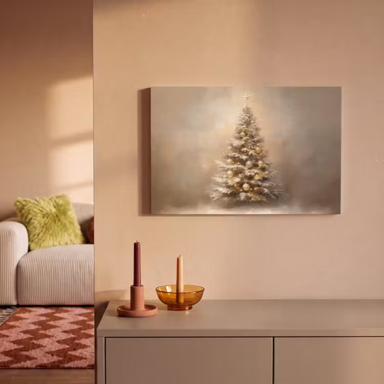 Kerst - kerstboom - Sneeuw - Art canvas 2cm klein -sfeer1
