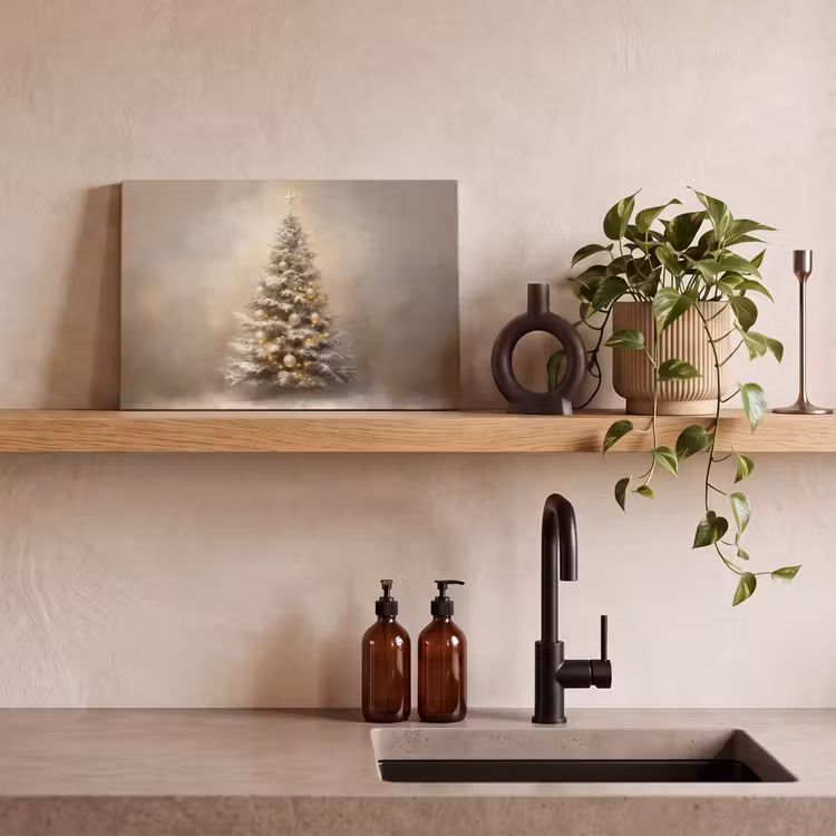 Kerst - kerstboom - Sneeuw - Art canvas 2cm klein -closeup_print_DE