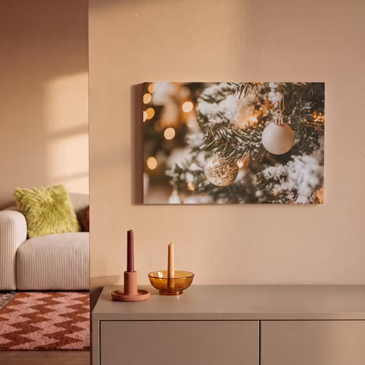 Kerst - Kerstboom - Winter - Binnen - Sneeuw canvas 2cm klein -sfeer1