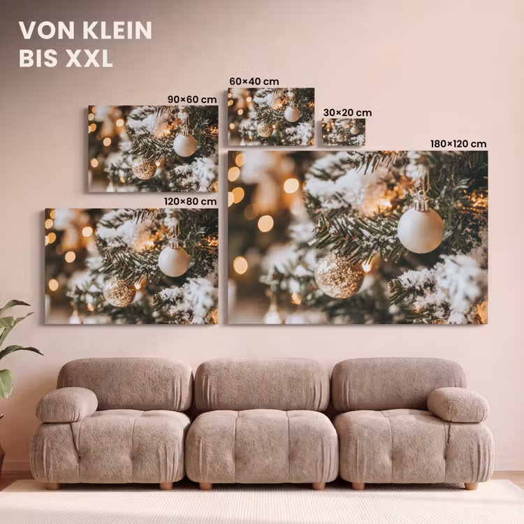 Kerst - Kerstboom - Winter - Binnen - Sneeuw canvas 2cm klein -Xsfeer8_DE