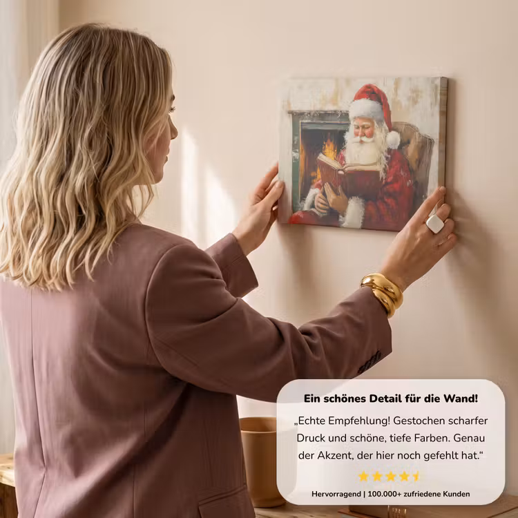 Kerst - Kerstman - Winter - Open Haard canvas 2cm klein -sfeer3