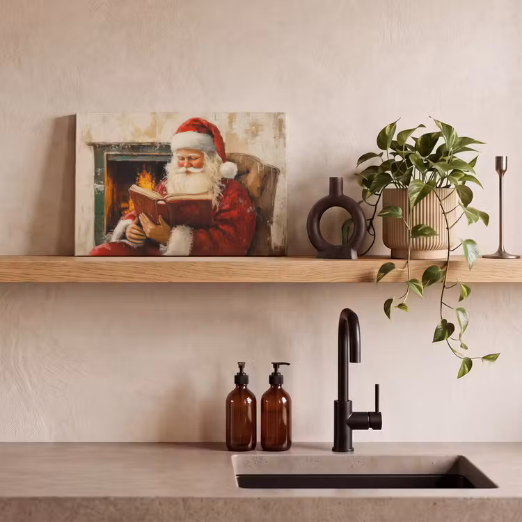 Kerst - Kerstman - Winter - Open Haard canvas 2cm klein -sfeer6