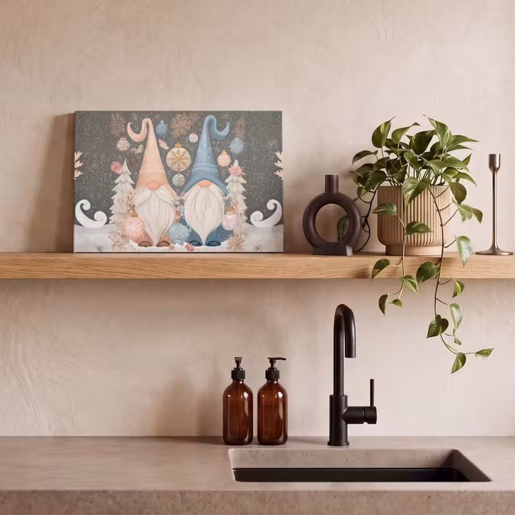 Kerst - Gnomen - Pastel canvas 2cm klein -closeup_print_DE