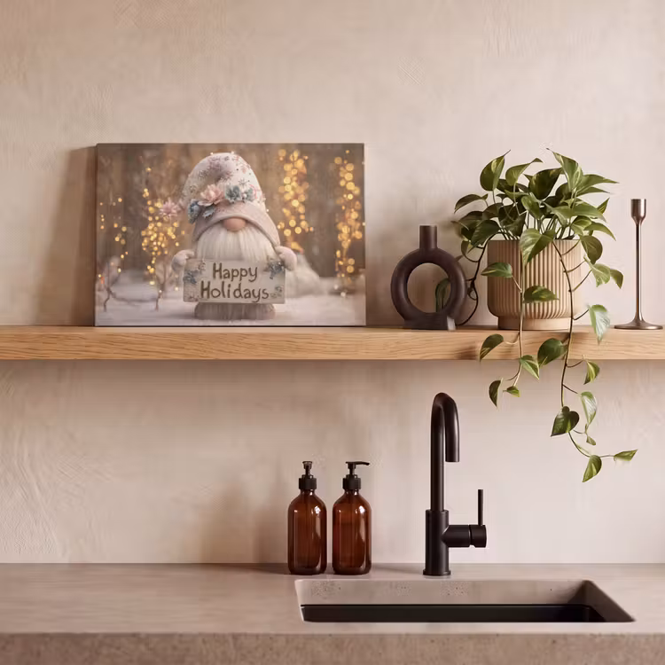 Kerst - Gnome - Bord - Kleurrijk canvas 2cm klein -sfeer6