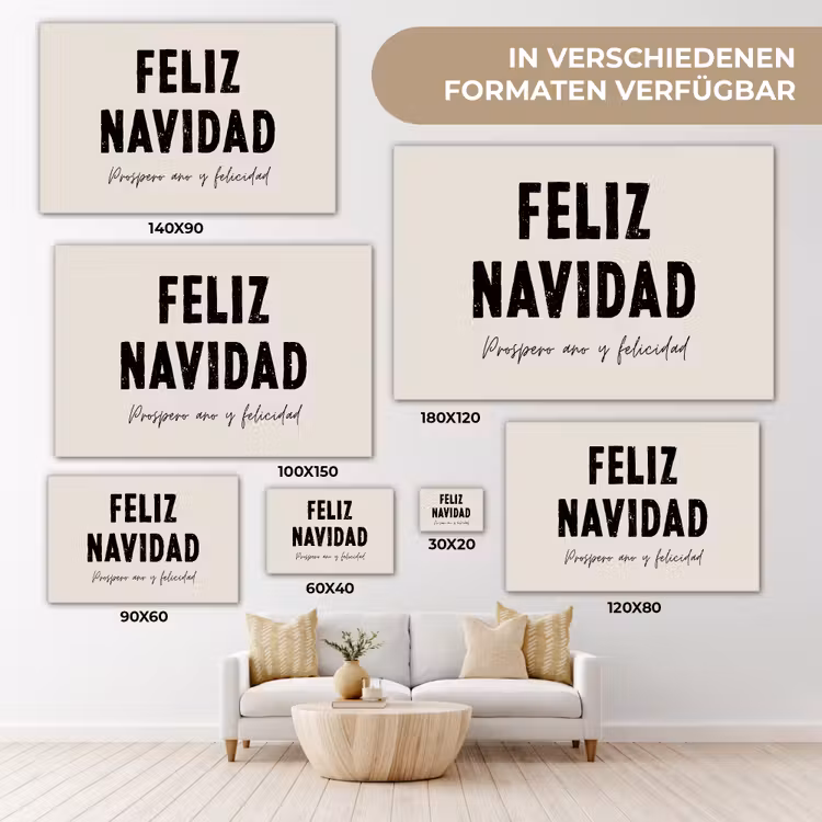 Kerst - Quotes - Feliz navidad - Kerstmis - Feestdagen canvas 2cm klein -Xsfeer8_DE
