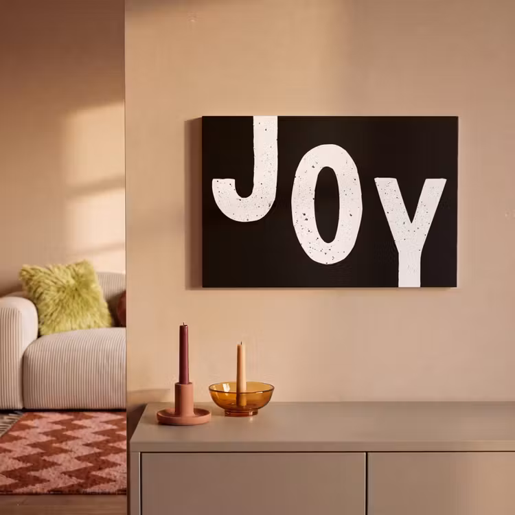 Kerstmis - Quotes - Joy - Zwart - Feest canvas 2cm klein -sfeer1