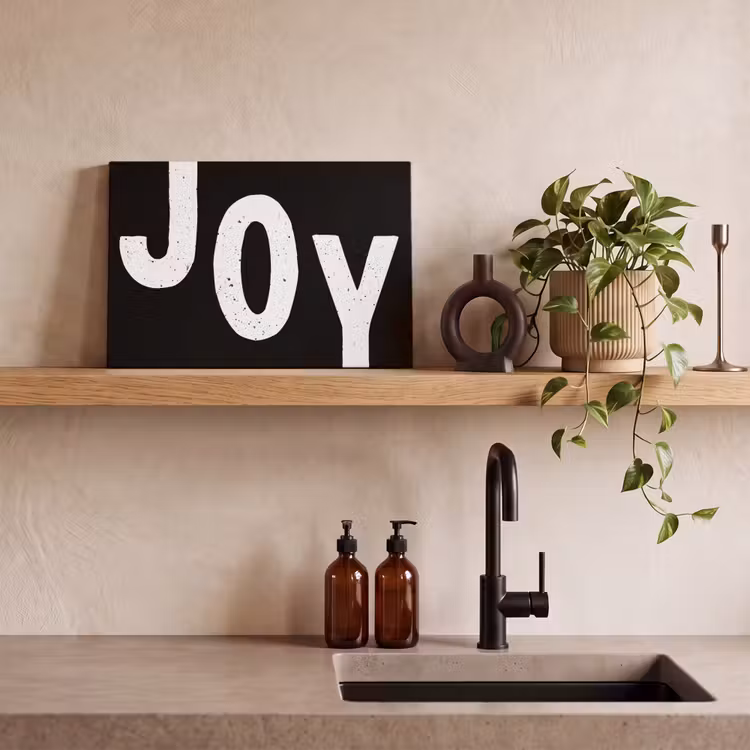 Kerstmis - Quotes - Joy - Zwart - Feest canvas 2cm klein -sfeer3