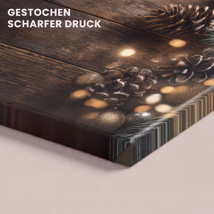 Kersthoekdecoratie - Dennenappels - Lichtjes canvas 2cm klein -uniquesellingpoint_afwerking-onlywow_DE