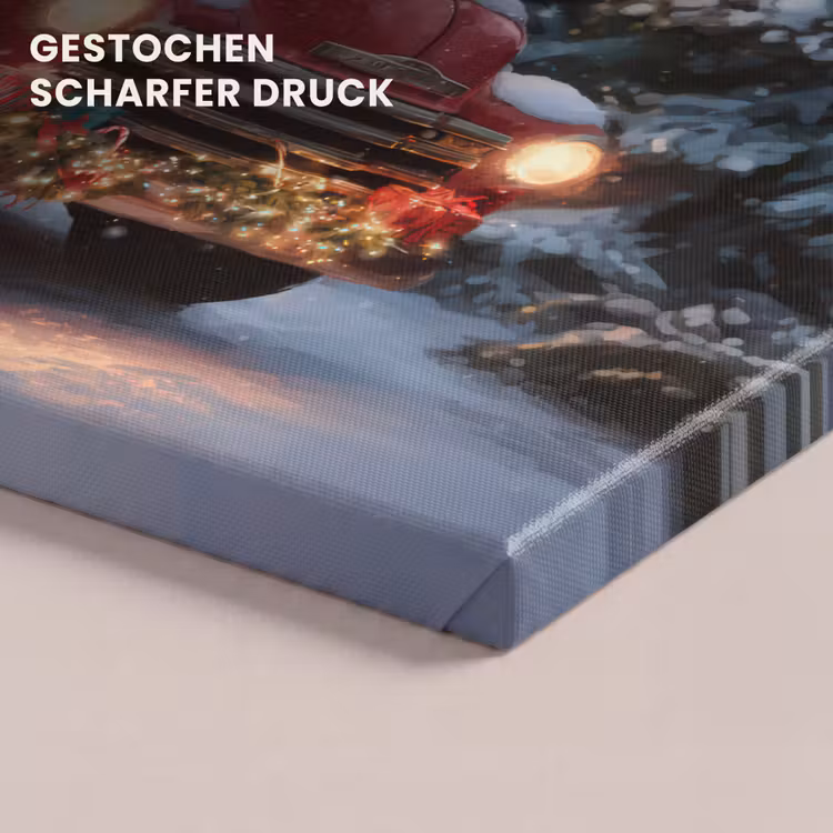 Kersttruck - Sneeuwbos - Rood canvas 2cm klein -uniquesellingpoint_afwerking-onlywow_DE