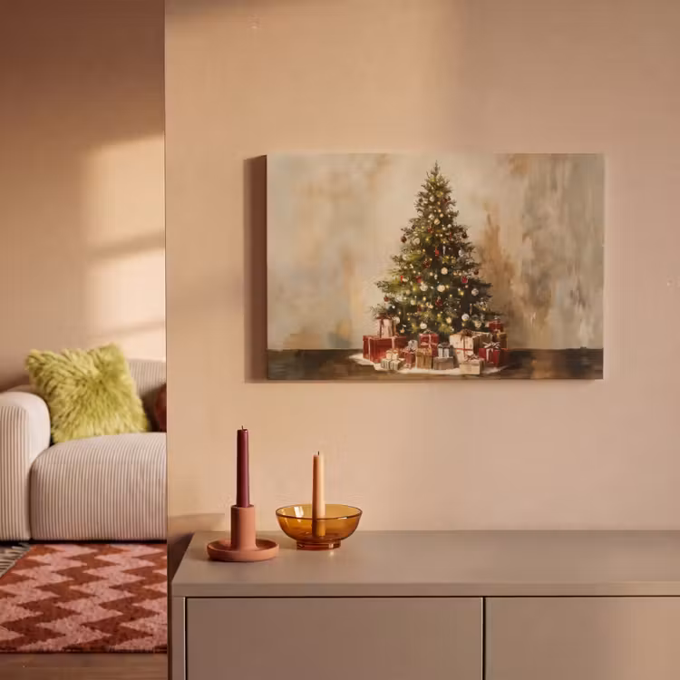 Kerstboom - Versierd - Kleurrijk canvas 2cm klein -sfeer1