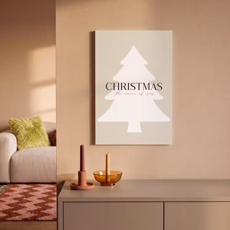 Kerstboom - Japandi - Christmas - Beige canvas 2cm klein -sfeer1