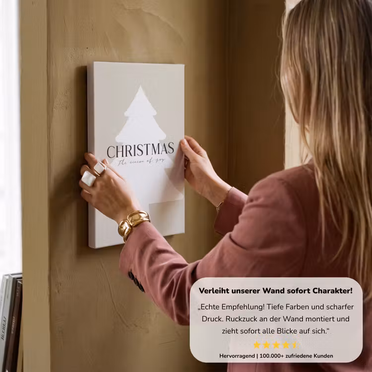 Kerstboom - Japandi - Christmas - Beige canvas 2cm klein -sfeer3