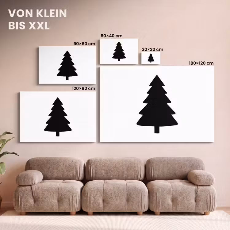 Kerstboom - Zwart - Kerstmis - Feest canvas 2cm klein -Xsfeer8_DE