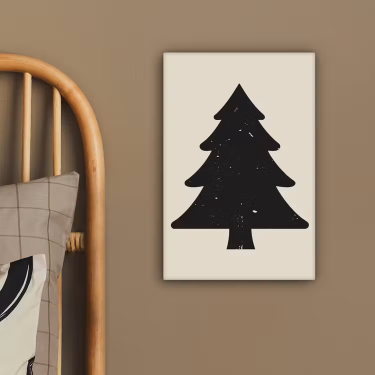 Kerstboom - Zwarte kerstboom - Boom - Japandi canvas 2cm klein -sfeer3