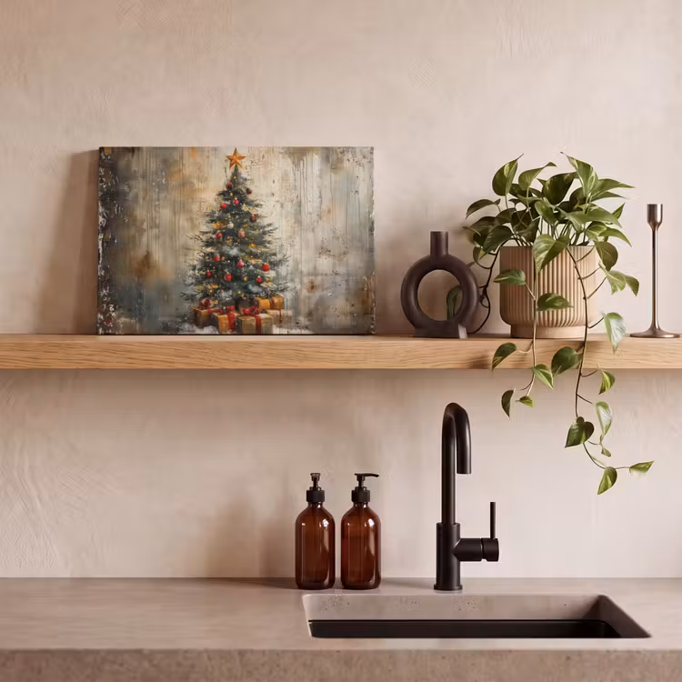 Kerstboom - Vintage - Kerst - Cadeau canvas 2cm klein -sfeer3