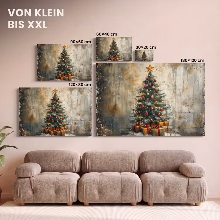 Kerstboom - Vintage - Kerst - Cadeau canvas 2cm klein -Xsfeer8_DE