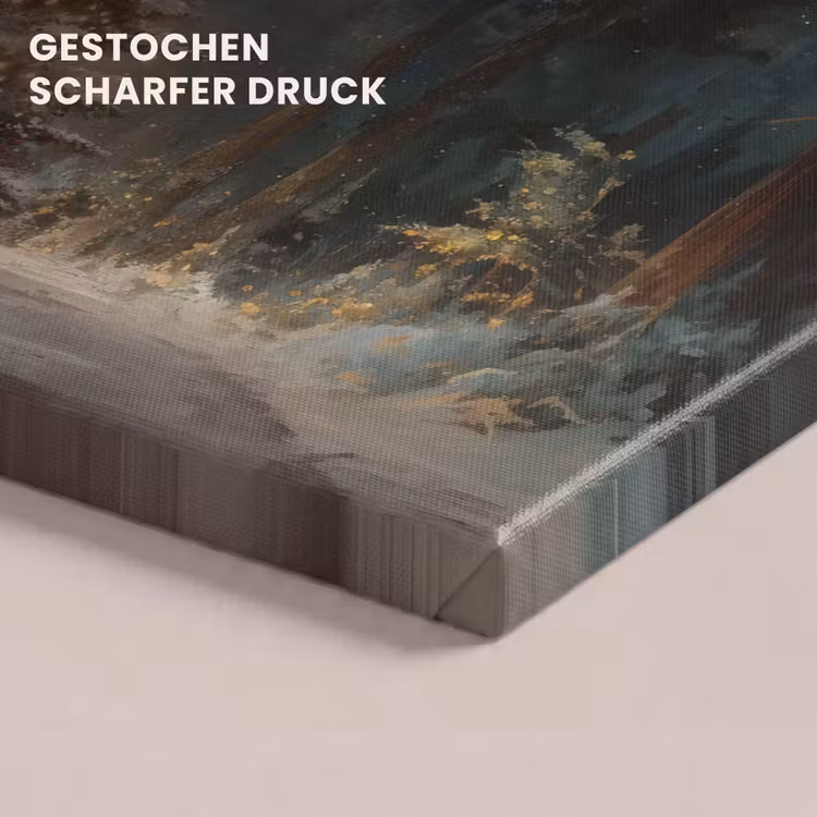 Kerstboom - Bos - Sneeuw - meerkleurig canvas 2cm klein -uniquesellingpoint_afwerking-onlywow_DE
