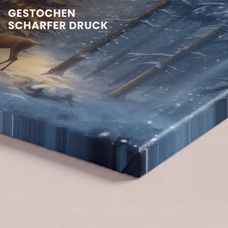 Kerstlicht - Woud - Hert - Donker canvas 2cm klein -closeup_print_DE