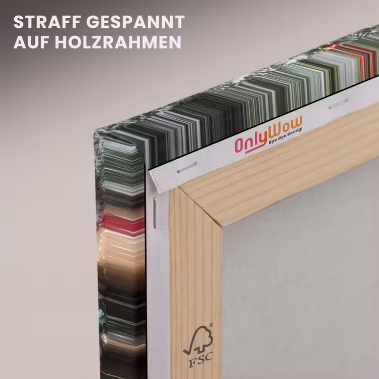 Kerstdecoratie - Geschenken - Hout - Veelkleurig canvas 2cm klein -uniquesellingpoint_afwerking-onlywow_DE