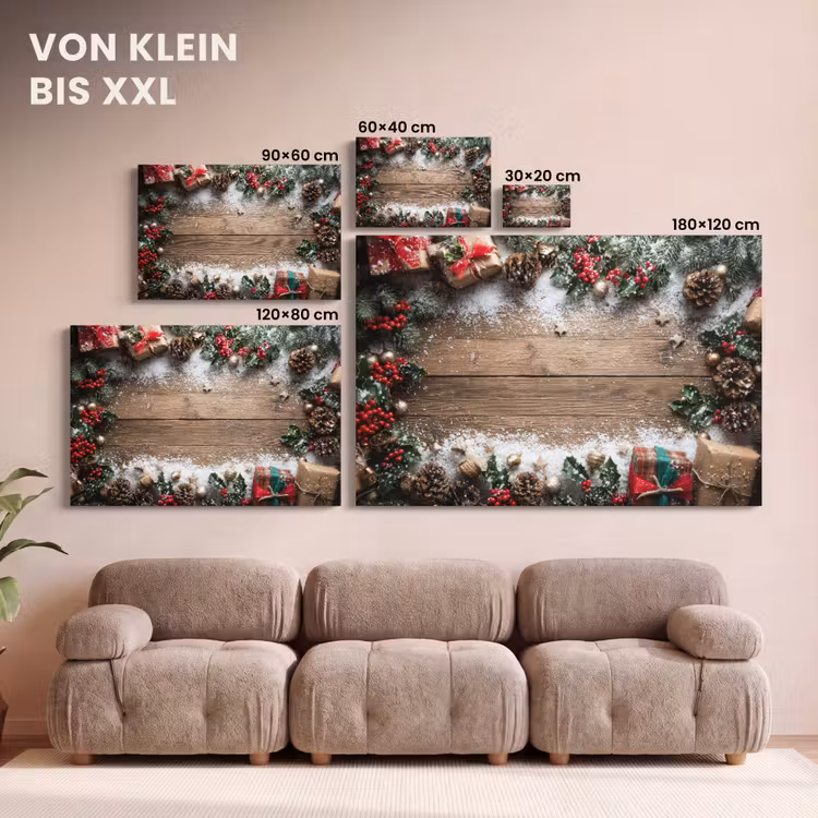Kerstdecoratie - Geschenken - Hout - Veelkleurig canvas 2cm klein -Xsfeer8_DE
