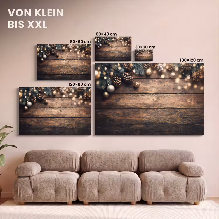 Kerstdecoratie - Houten - Dennenappel - Bruin canvas 2cm klein -Xsfeer8_DE