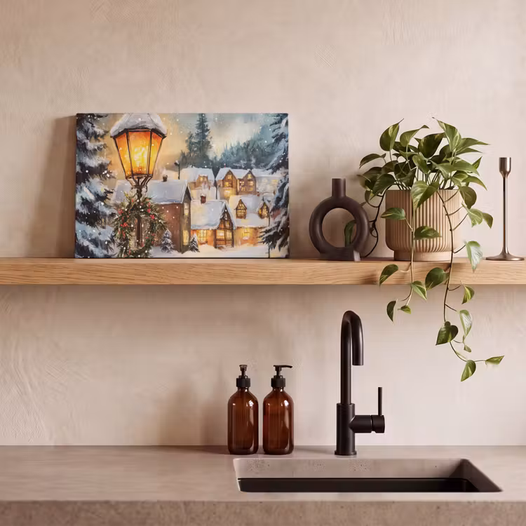 Kerstdorp - Huizen - Sneeuw - Kerst canvas 2cm klein -sfeer6