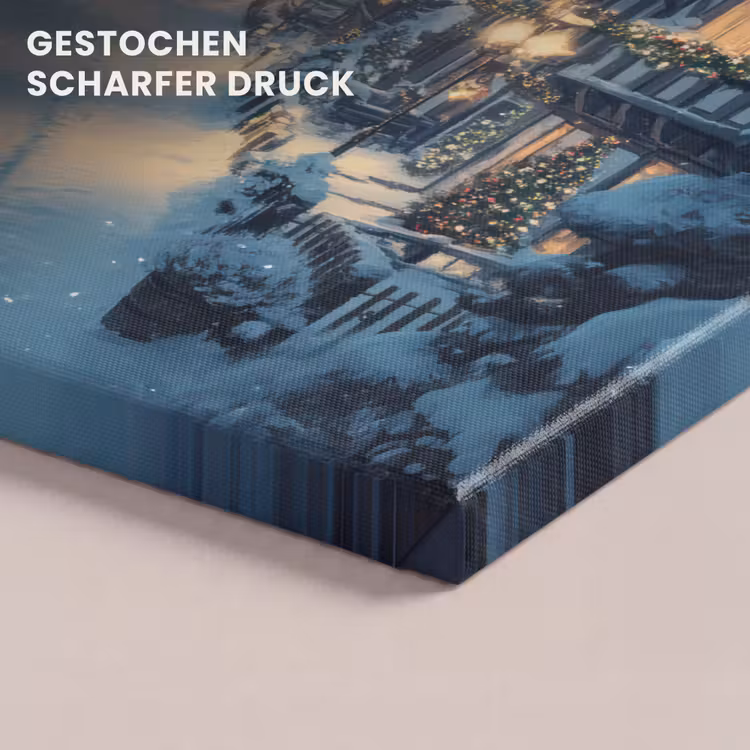 Kerstdorp - Kerst - Sneeuw - Winter canvas 2cm klein -uniquesellingpoint_afwerking-onlywow_DE