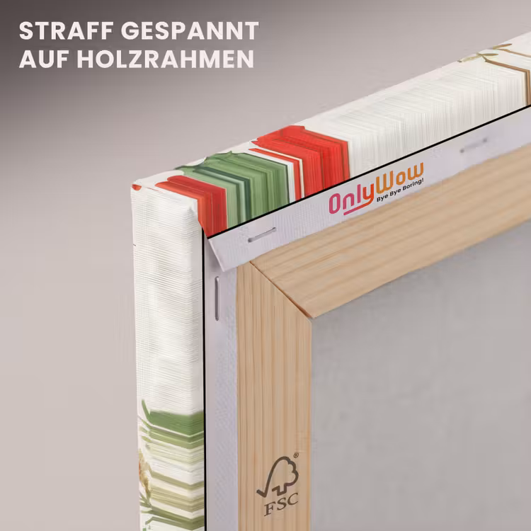 Kerstkrans - Hert - Hulst - Rood canvas 2cm klein -uniquesellingpoint_afwerking-onlywow_DE