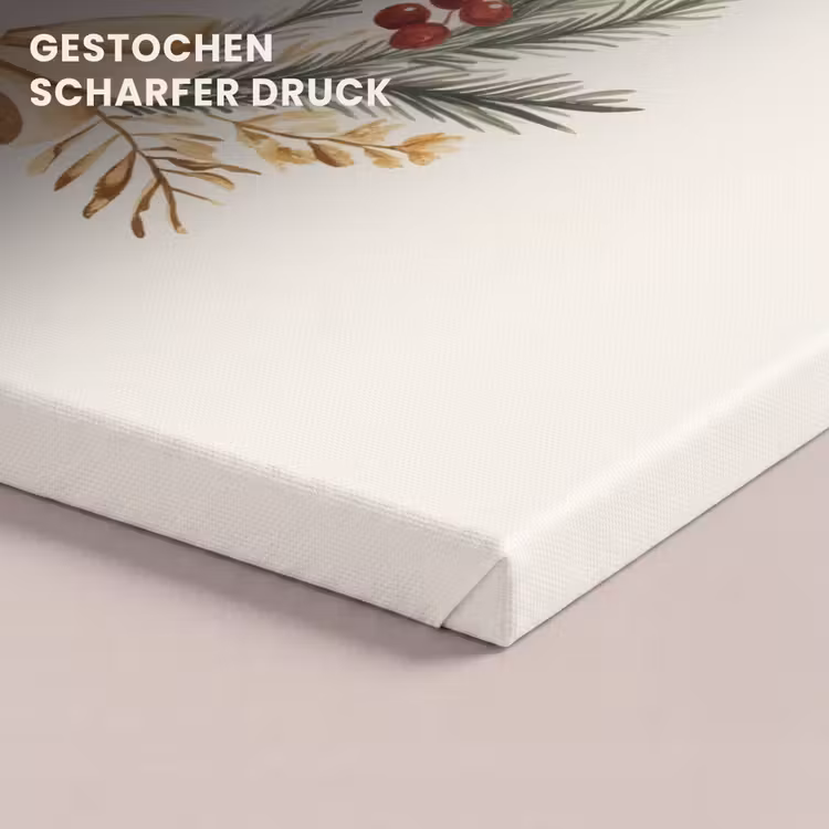 Kerstkrans - Kerst - Goud - Beige canvas 2cm klein -uniquesellingpoint_afwerking-onlywow_DE