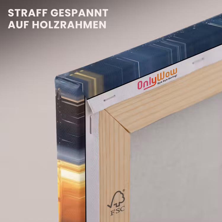 Kerstman - Dorp - Hert - Donker canvas 2cm klein -uniquesellingpoint_afwerking-onlywow_DE