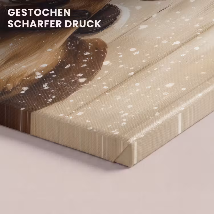 Kerstman - Rendier - Sneeuw - Kleurrijk canvas 2cm klein -uniquesellingpoint_afwerking-onlywow_DE