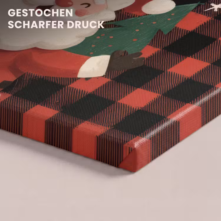 Kerstman - Rendier - Tekst - Rood - Zwart canvas 2cm klein -uniquesellingpoint_afwerking-onlywow_DE