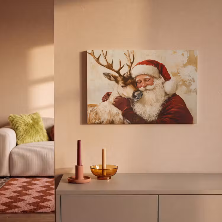 Kerstman - Rendier - Kerst - Christmas canvas 2cm klein -sfeer1